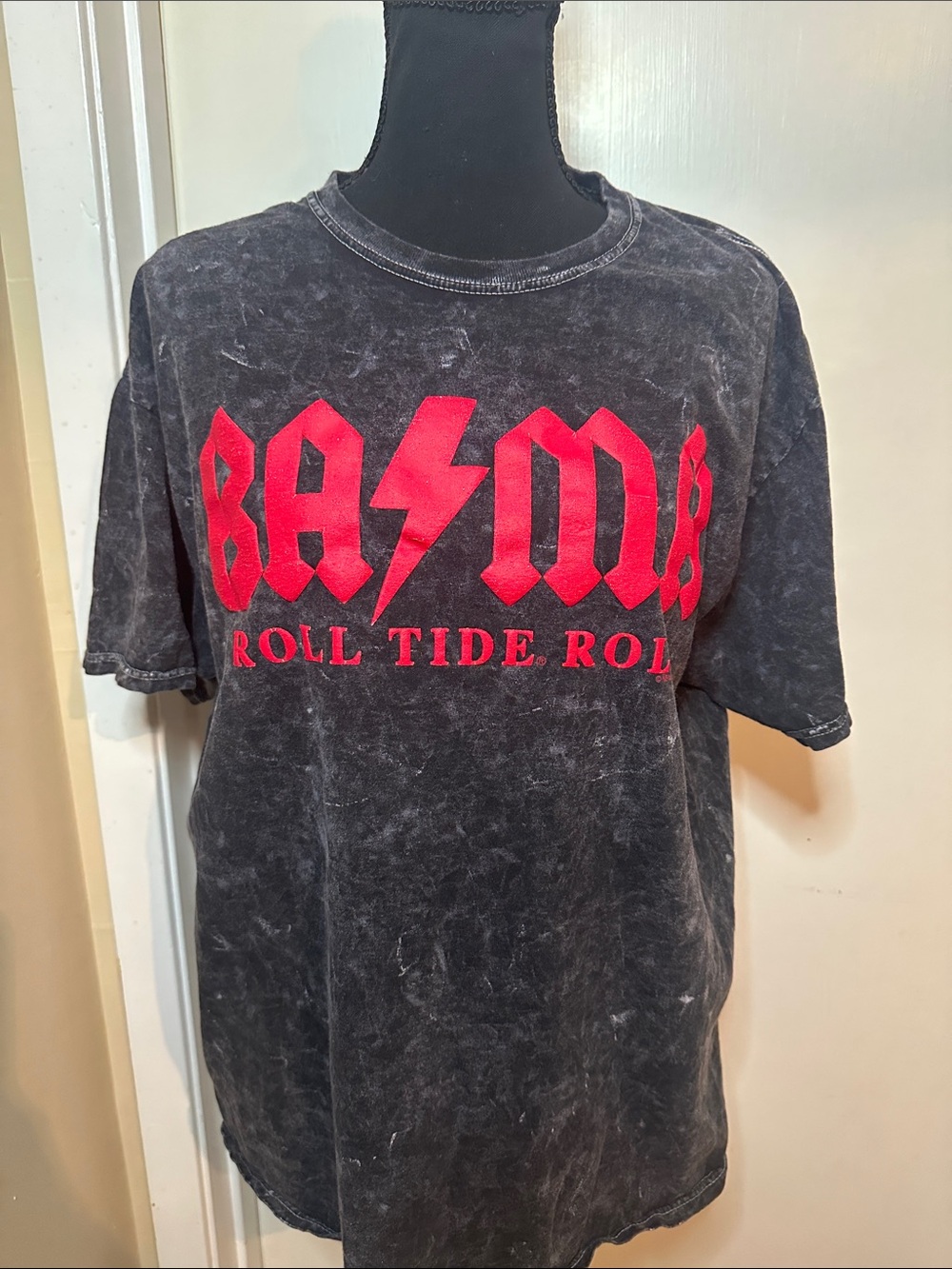 Alabama Crimson Tide BAMA Roll Tide Acid Wash Graphic T-Shirt Size L